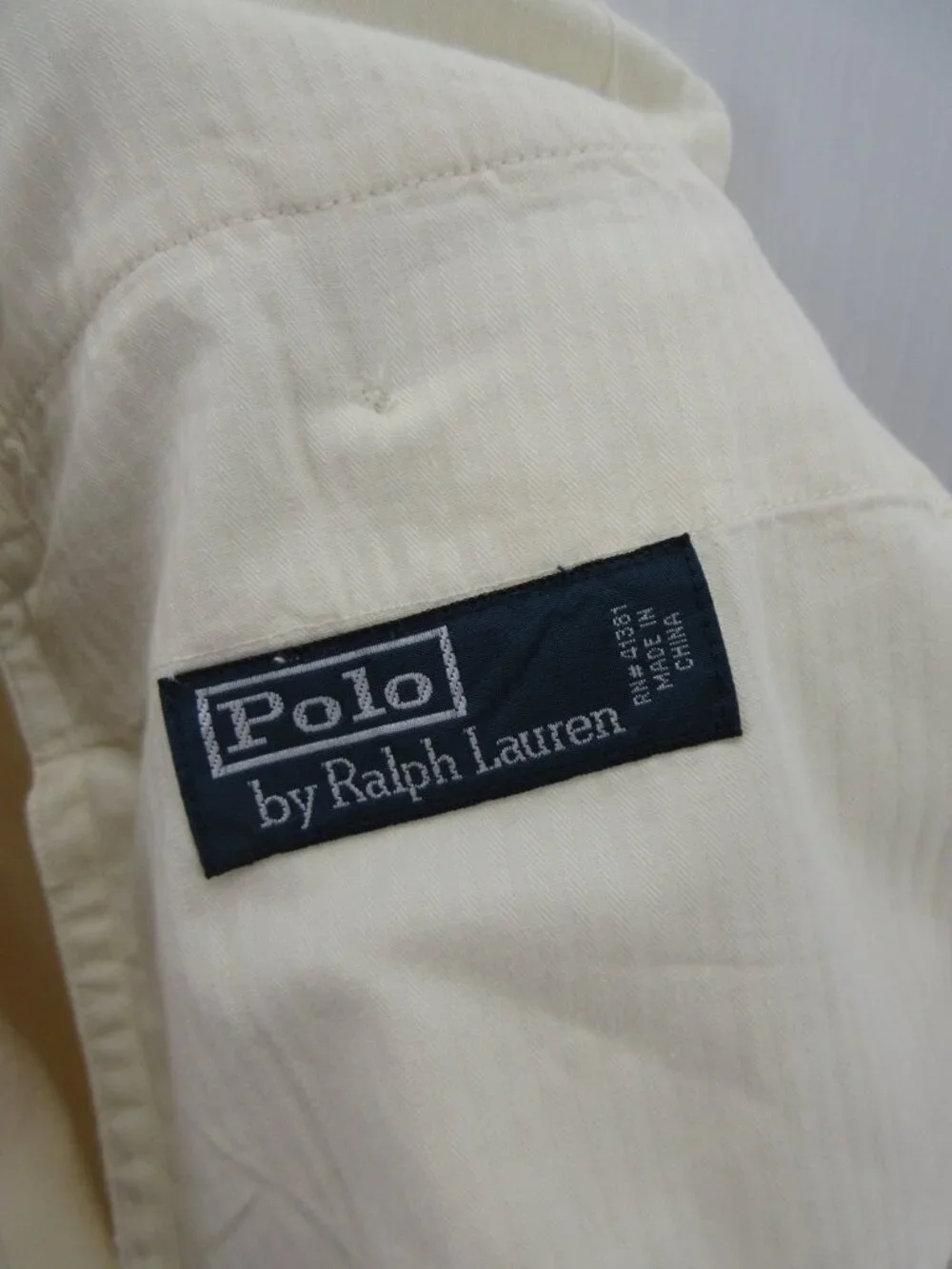 VINTAGE Ralph Lauren Polo Pants 38X27 Cream Linen Silk Trousers Y2K *